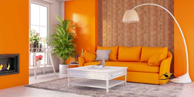 Modern Orange Living Room