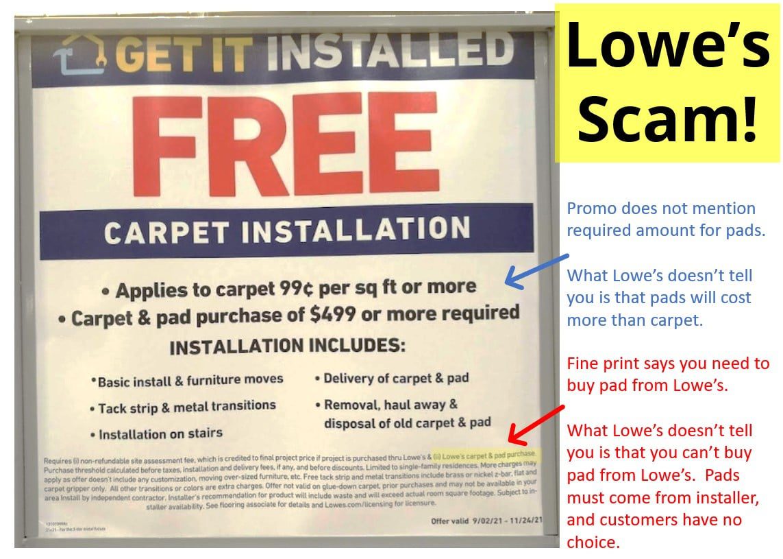 Does Lowe’S Offer Free Installation on Flooring And Carpets?