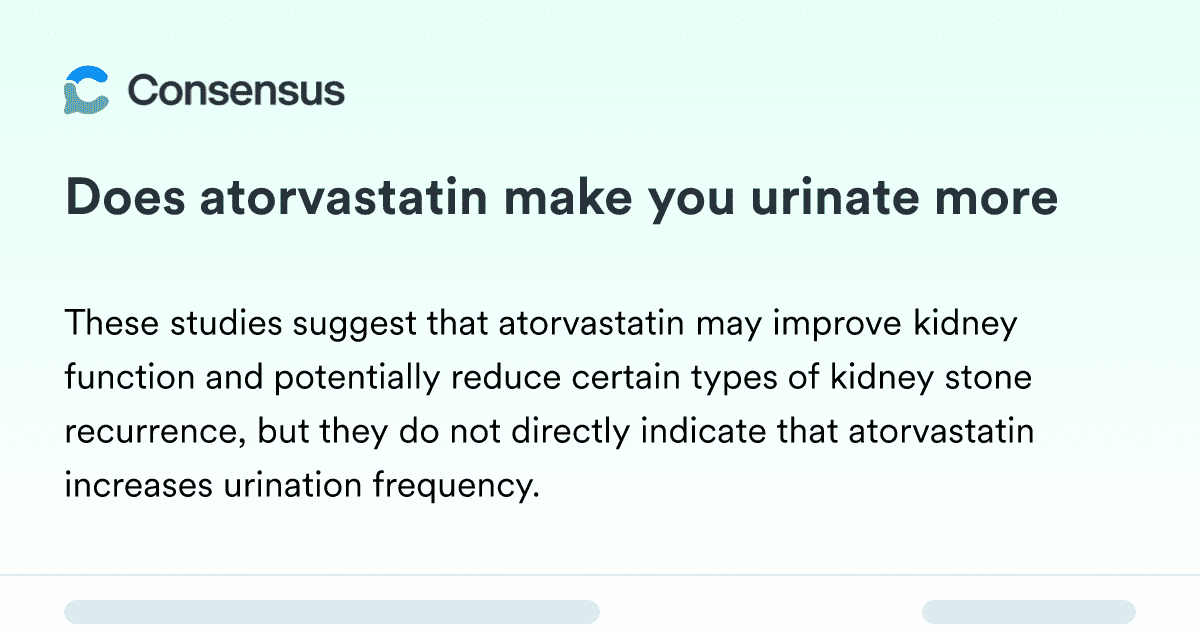 Does Atorvastatin Make You Urinate More