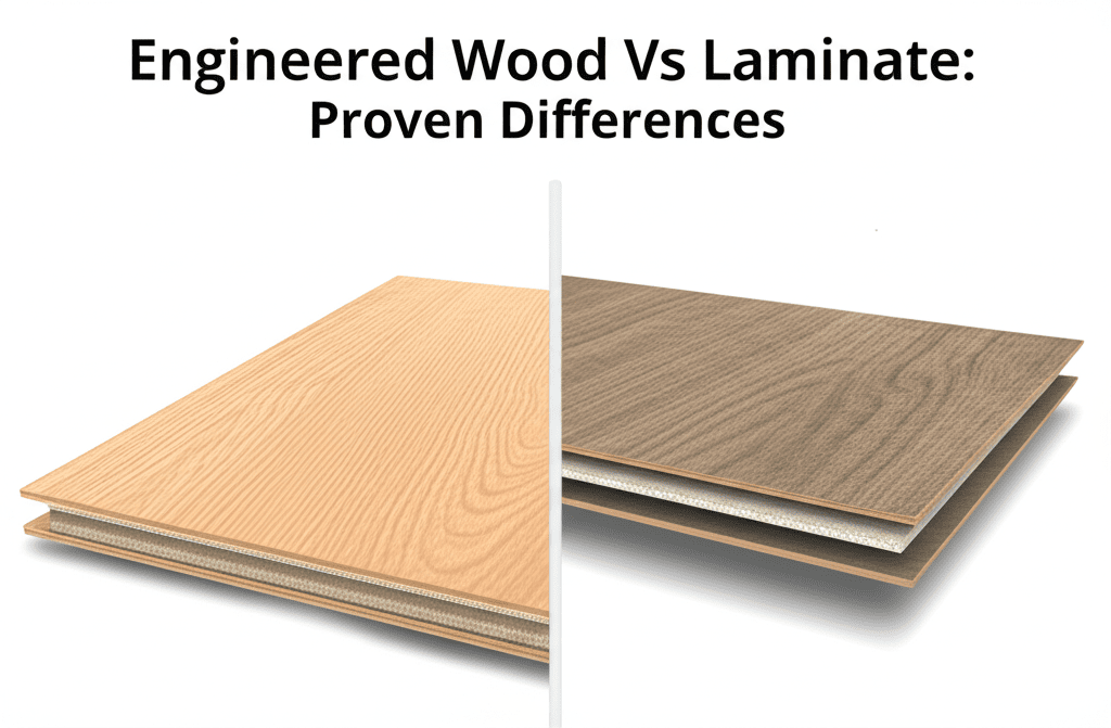 Generate a high-quality, relevant image prompt for an article about: Engineered Wood Vs Laminate: Pr
