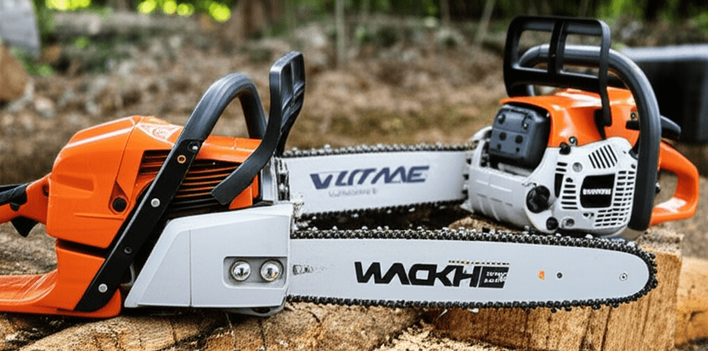 Generate a high-quality, relevant image prompt for an article about: Gas vs Electric Chain Saw: Prov