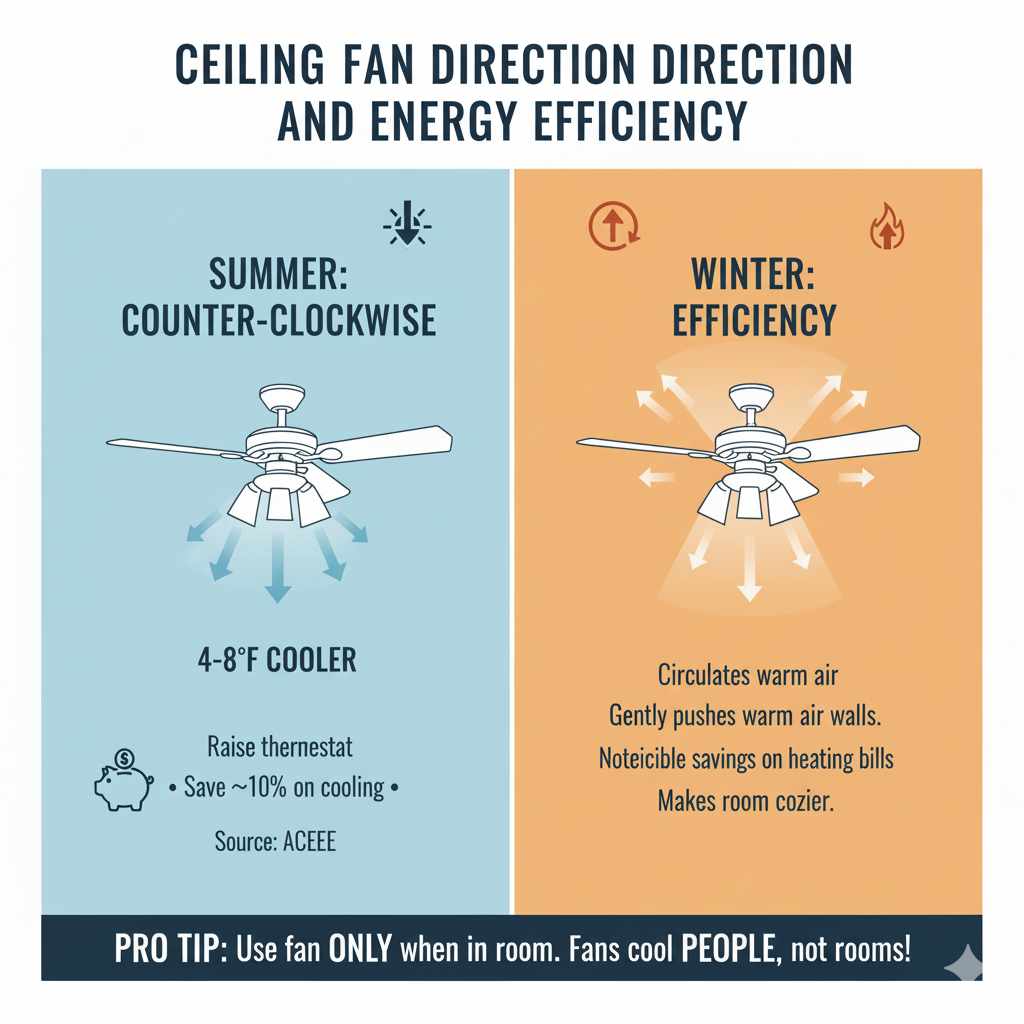 Ceiling Fan Direction and Energy Efficiency