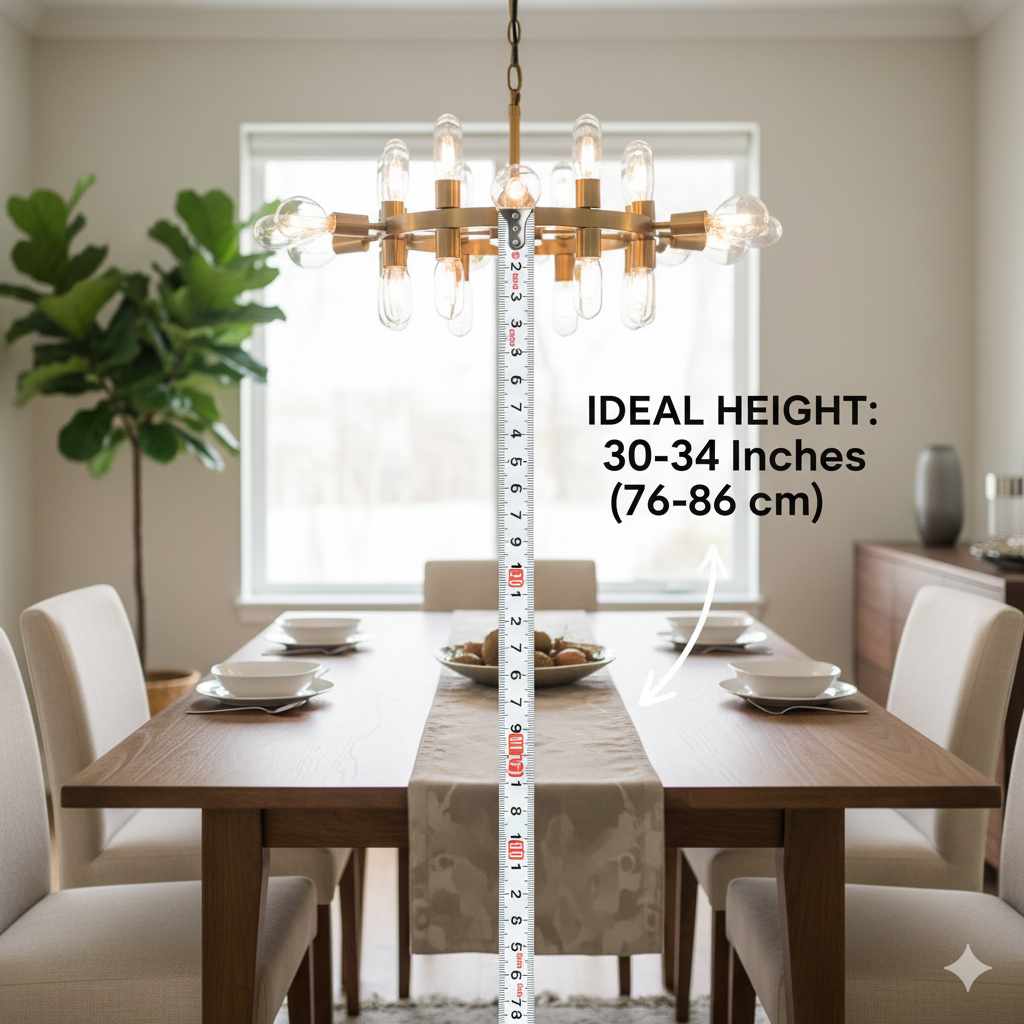 How High Chandelier Above Table
