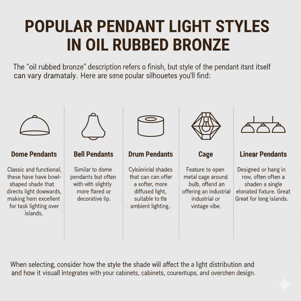 Popular Pendant Light Styles in Oil Rubbed Bronze