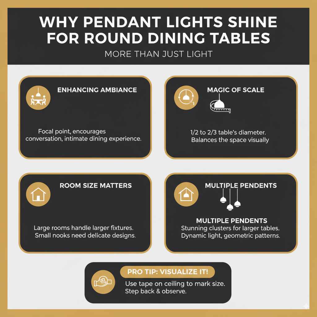 Why Pendant Lights Shine for Round Dining Tables