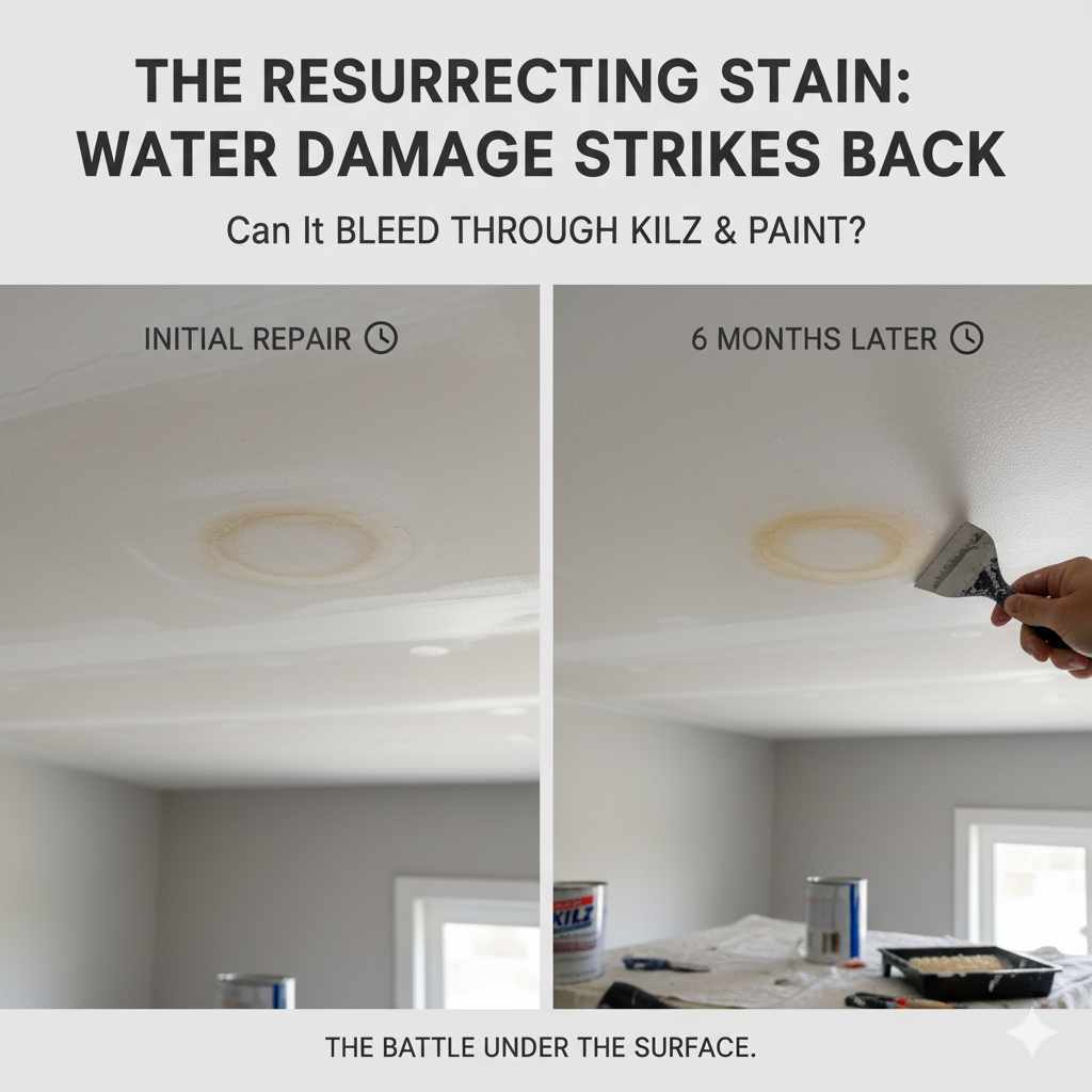 Can Water Stains Bleed Through Paint And Kilz Over Time