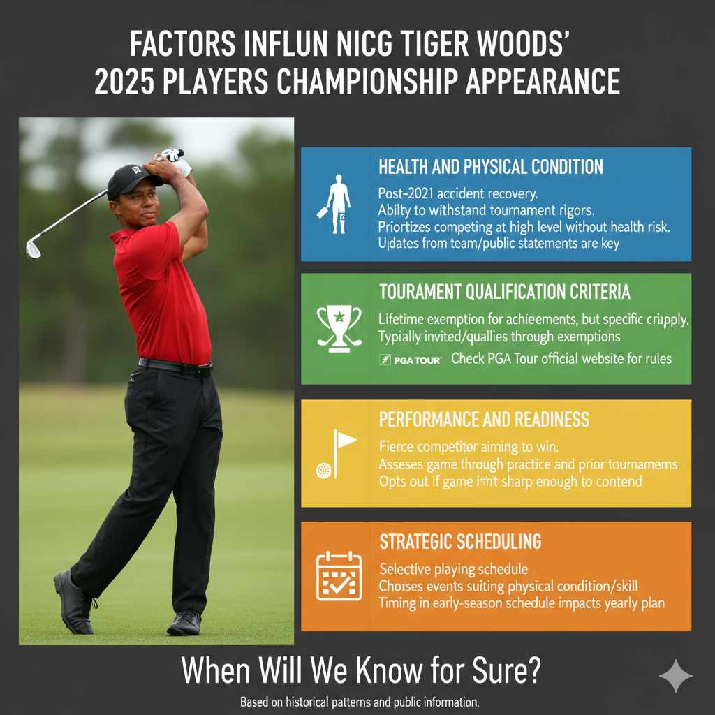 Factors Influencing Tiger Woods' 2025 Players Championship Appearance