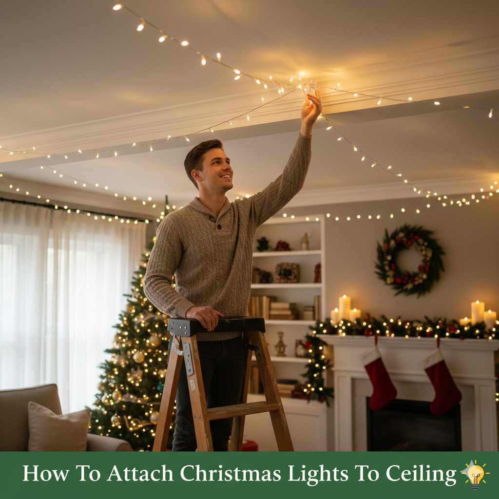 How To Attach Christmas Lights To Ceiling