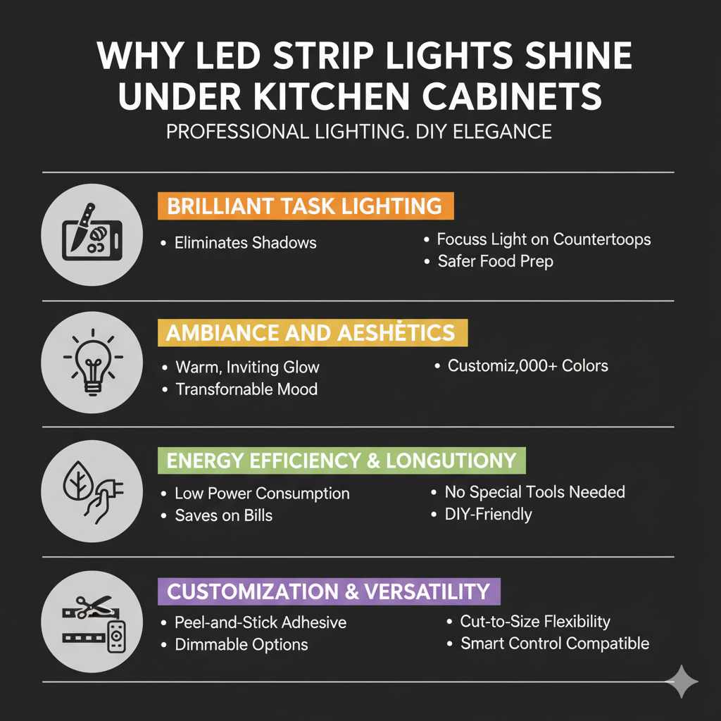 Why LED Strip Lights Shine Under Kitchen Cabinets