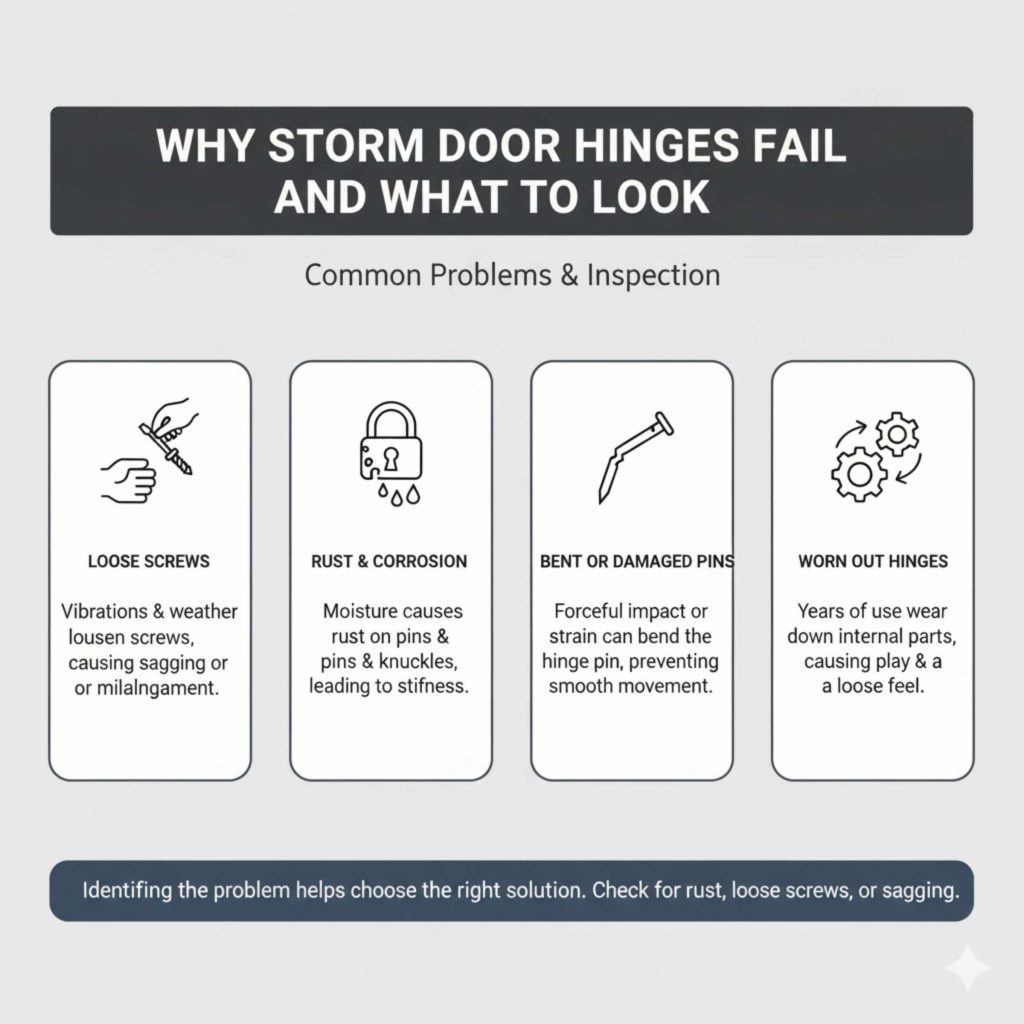 Why Storm Door Hinges Fail and What to Look For